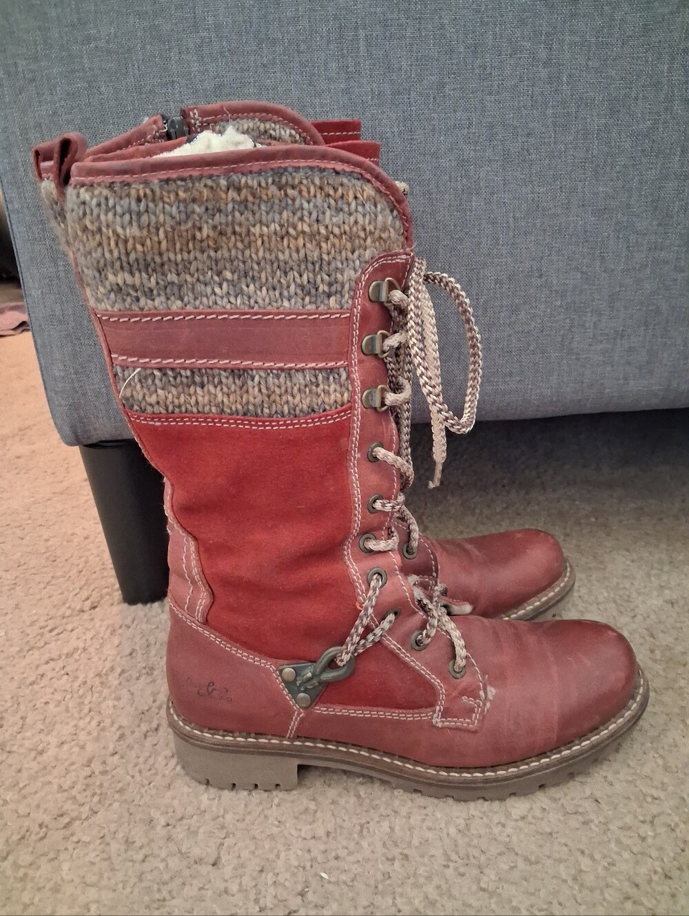 Rare Bos&Co Caird wool-lined lace up boots